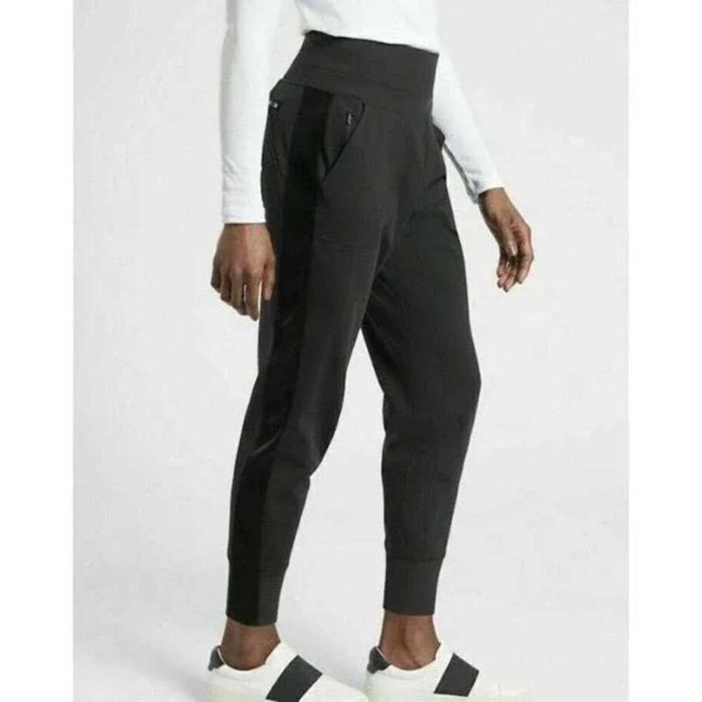 Athleta Venice Velvet Stripe Jogger Pants‎ Sz S black
